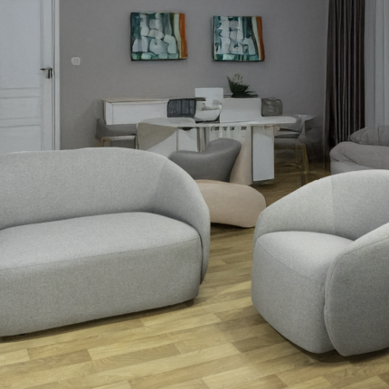 Render 1 Sala sofa y poltrona Gris