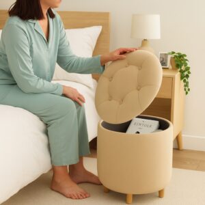 PUFF BAUL BEIGE AMBIENTADA 2