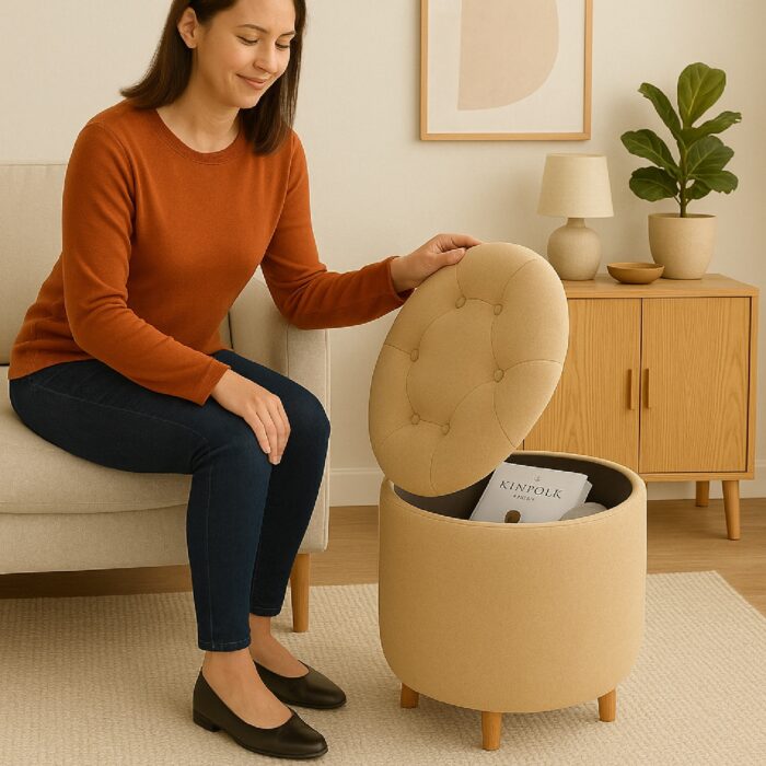 PUFF BAUL BEIGE AMBIENTADA 3